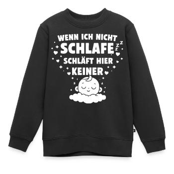 If I don't sleep, no one sleeps here - Kids Premium Organic Sweatshirt - black - Front - AI Model Kid Female (0cm)