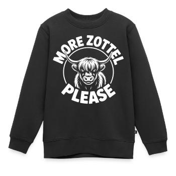 Vache des Highlands / Bœuf des Highlands – J’adore les Highlands - Sweat Premium enfant bio - noir - Devant - AI Model Kid Female (0cm)
