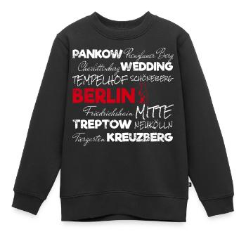 Berlin Retro Stadt und Bär Vintage Urlaub Souvenir - Kinder Premium Organic Sweatshirt - Schwarz - Vorne - AI Model Kid Female (0cm)