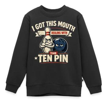 Bowling Humour Drôle Joueur Sport Cadeau - Sweat Premium enfant bio - noir - Devant - AI Model Kid Female (0cm)