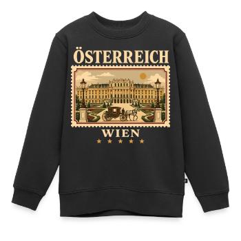 Wien Eleganz im Vintage Format - Kinder Premium Organic Sweatshirt - Schwarz - Vorne - AI Model Kid Female (0cm)