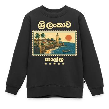 Sri Lanka Galle Vintage Travel Brand - Kids Premium Organic Sweatshirt - black - Front - AI Model Kid Female (0cm)