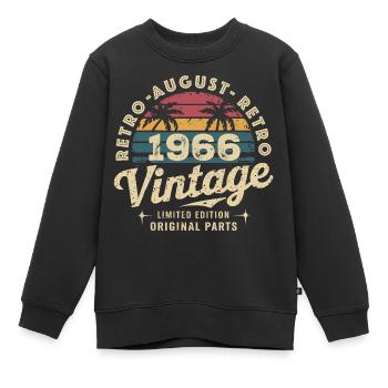 August 1966 Retro-Vintage-Geburtstagspalmen - Kinder Premium Organic Sweatshirt - Schwarz - Vorne - AI Model Kid Female (0cm)