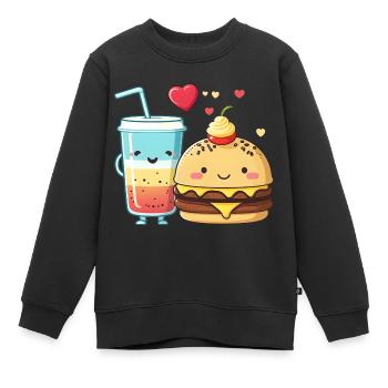 Douce amitié - Sweat Premium enfant bio - noir - Devant - AI Model Kid Female (0cm)