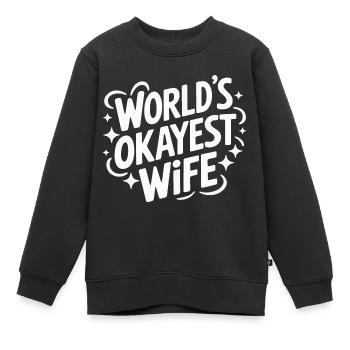 Frau Ehefrau Partnerin Familie Verheiratet - Kinder Premium Organic Sweatshirt - Schwarz - Vorne - AI Model Kid Female (0cm)