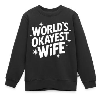 Frau Ehefrau Partnerin Familie Verheiratet - Kinder Premium Organic Sweatshirt - Schwarz - Vorne - AI Model Kid Female (0cm)
