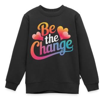 Altruisme Don désintéressé Donner d’école - Sweat Premium enfant bio - noir - Devant - AI Model Kid Female (0cm)