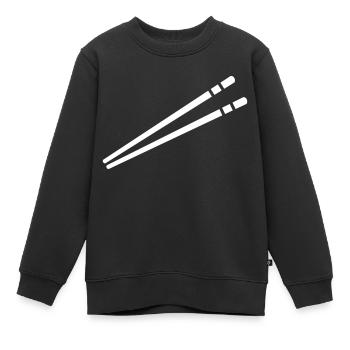 Baguettes - Sweat Premium enfant bio - noir - Devant - AI Model Kid Female (0cm)