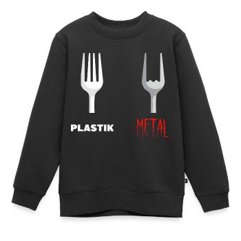 Fourchette Plastic Metal Musique - Sweat Premium enfant bio - noir - Devant - AI Model Kid Female (0cm)