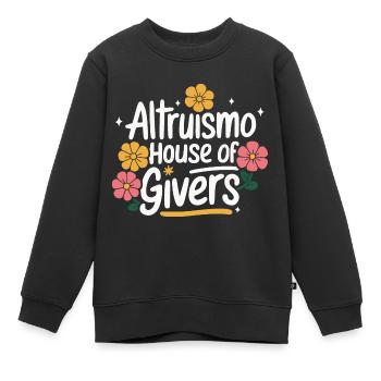 Altruisme Don désintéressé Donner d’école - Sweat Premium enfant bio - noir - Devant - AI Model Kid Female (0cm)