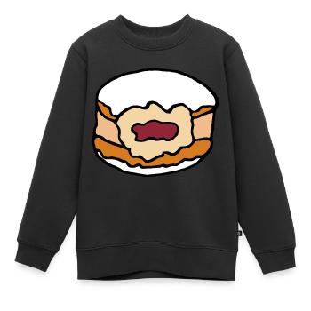 Beignets berlinois Confitures Glaçage - Sweat Premium enfant bio - noir - Devant - AI Model Kid Female (0cm)