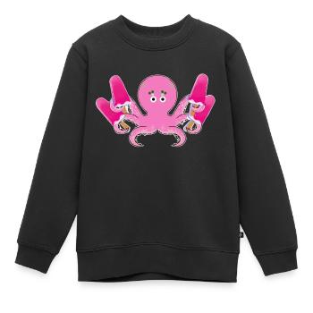 Tintenfisch,eis,eis am stil , sommer, wassereis, c - Kinder Premium Organic Sweatshirt - Schwarz - Vorne - AI Model Kid Female (0cm)