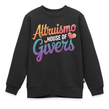 Altruisme Don désintéressé Donner d’école - Sweat Premium enfant bio - noir - Devant - AI Model Kid Female (0cm)