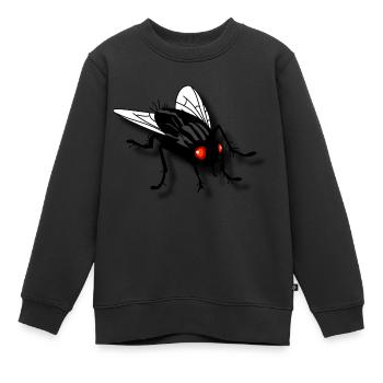 witzige Fliege - Kinder Premium Organic Sweatshirt - Schwarz - Vorne - AI Model Kid Female (0cm)