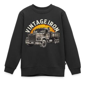 LKW Vintage Trucker Truckerfan Fernfahrer - Kinder Premium Organic Sweatshirt - Schwarz - Vorne - AI Model Kid Female (0cm)