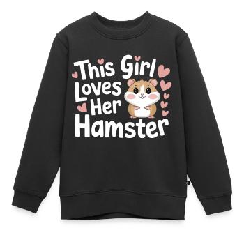 Hamster - Kinder Premium Organic Sweatshirt - Schwarz - Vorne - AI Model Kid Female (0cm)