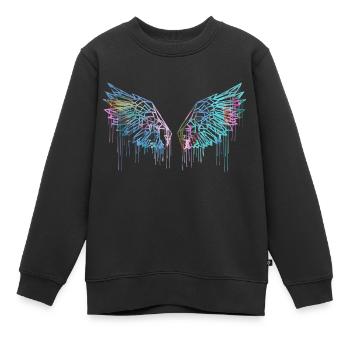 angelwings,flügel,aquarell,rot,engelsflügel - Kinder Premium Organic Sweatshirt - Schwarz - Vorne - AI Model Kid Female (0cm)