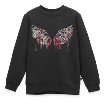 ailes d’ange, ailes, aquarelle, rouge, ailes d’ange - Sweat Premium enfant bio - noir - Devant - AI Model Kid Female (0cm)