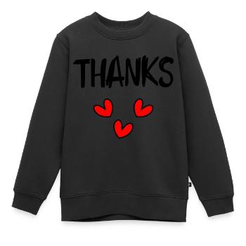 VIELEN DANK. DANKE. VIELEN DANK. JAHRESTAG. GEBURT. - Kinder Premium Organic Sweatshirt - Schwarz - Vorne - AI Model Kid Female (0cm)