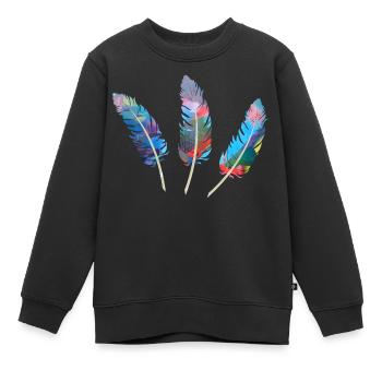 federn,bunt,feder,graffiti - Kinder Premium Organic Sweatshirt - Schwarz - Vorne - AI Model Kid Female (0cm)
