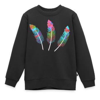 federn,bunt,feder,graffiti - Kinder Premium Organic Sweatshirt - Schwarz - Vorne - AI Model Kid Female (0cm)