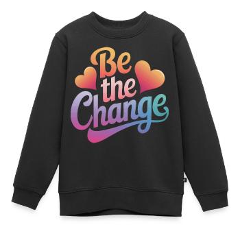 Altruisme Don désintéressé Donner d’école - Sweat Premium enfant bio - noir - Devant - AI Model Kid Female (0cm)
