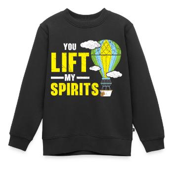 You Lift My Spirits Balade en montgolfière - Sweat Premium enfant bio - noir - Devant - AI Model Kid Female (0cm)