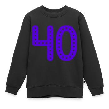 40 JAHRE. 40-jähriges Jubiläum. GEBURTSTAG 40 JAHRE. 40 - Kinder Premium Organic Sweatshirt - Schwarz - Vorne - AI Model Kid Female (0cm)