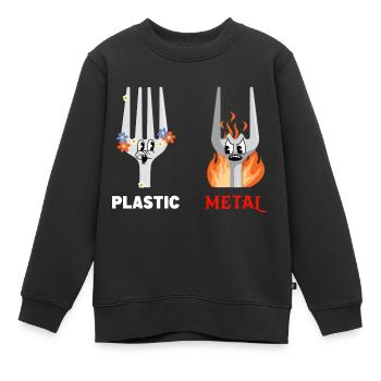 Fourchette Plastic Metal Musique - Sweat Premium enfant bio - noir - Devant - AI Model Kid Female (0cm)