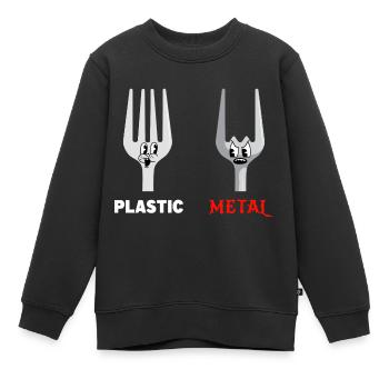 Fourchette Plastic Metal Musique - Sweat Premium enfant bio - noir - Devant - AI Model Kid Female (0cm)