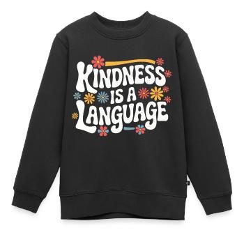 Altruisme Don désintéressé Donner d’école - Sweat Premium enfant bio - noir - Devant - AI Model Kid Female (0cm)