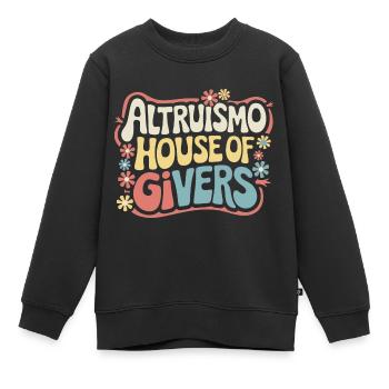 Altruisme Don désintéressé Donner d’école - Sweat Premium enfant bio - noir - Devant - AI Model Kid Female (0cm)