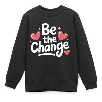 Altruisme Don désintéressé Donner d’école - Sweat Premium enfant bio - noir - Devant - AI Model Kid Female (0cm)