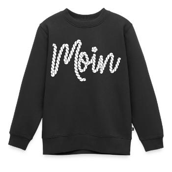 Moin Tau Seil Schriftzug Gruß Nordisch - Kinder Premium Organic Sweatshirt - Schwarz - Vorne - AI Model Kid Female (0cm)