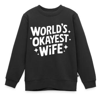 Frau Ehefrau Partnerin Familie Verheiratet - Kinder Premium Organic Sweatshirt - Schwarz - Vorne - AI Model Kid Female (0cm)