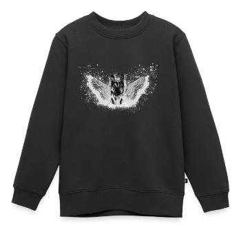 chien de berger, chien, graffiti, ange gardien, ange - Sweat Premium enfant bio - noir - Devant - AI Model Kid Female (0cm)