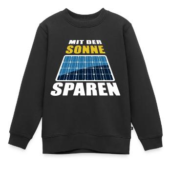 Mit der Sonne sparen - Photovoltaik - Kinder Premium Organic Sweatshirt - Schwarz - Vorne - AI Model Kid Female (0cm)