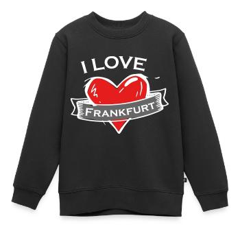 Frankfurt - Ich liebe Stadtnamen in Tattoo Stil - Kinder Premium Organic Sweatshirt - Schwarz - Vorne - AI Model Kid Female (0cm)