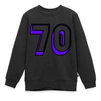70 ANS. 70e ANNIVERSAIRE. ANNIVERSAIRE 70 ANS. 70 - Sweat Premium enfant bio - noir - Devant - AI Model Kid Female (0cm)