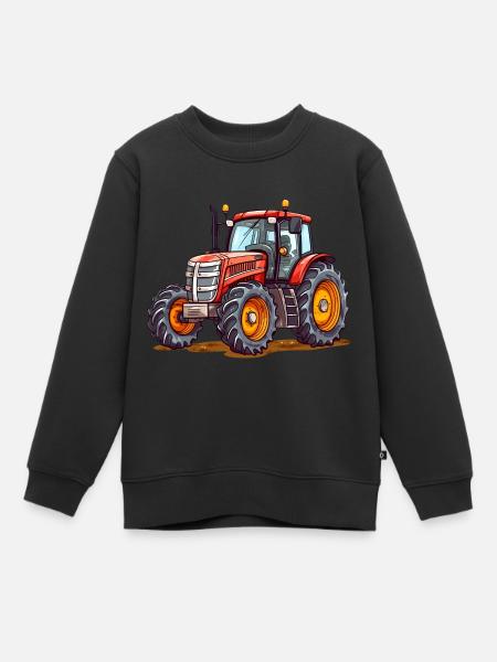 tracteur de dessin animé - Sweat Premium enfant bio - noir