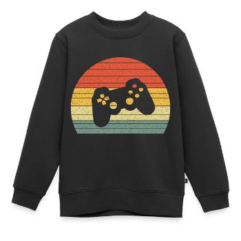 Controller Vintage Retro - Kinder Premium Organic Sweatshirt - Schwarz - Vorne - AI Model Kid Female (0cm)