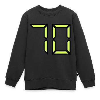 70. 70 ANS. 70e ANNIVERSAIRE. ANNIVERSAIRE 70 ANS. - Sweat Premium enfant bio - noir - Devant - AI Model Kid Female (0cm)