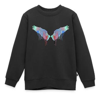 ailes d’ange, ailes, ailes d’ange, coloré, graffiti - Sweat Premium enfant bio - noir - Devant - AI Model Kid Female (0cm)
