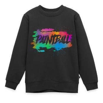 Paintball - Sweat Premium enfant bio - noir - Devant - AI Model Kid Female (0cm)