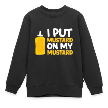 Senf Gelber Senf Lecker Essen Scharfer Senf - Kinder Premium Organic Sweatshirt - Schwarz - Vorne - AI Model Kid Female (0cm)
