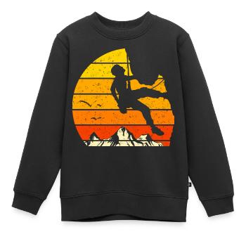 Sport Klettern Klettern Klettern Klettern Felsen - Kinder Premium Organic Sweatshirt - Schwarz - Vorne - AI Model Kid Female (0cm)