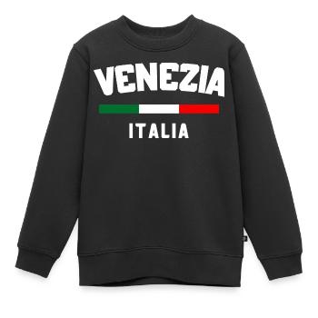 Venezia Italy T Shirt - Venezia Italia Tee - Sweat Premium enfant bio - noir - Devant - AI Model Kid Female (0cm)