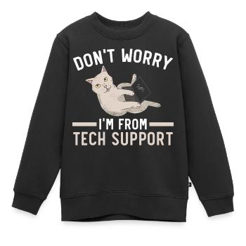 Ne vous inquiétez pas, je suis du support technique - Sweat Premium enfant bio - noir - Devant - AI Model Kid Female (0cm)