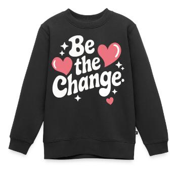 Altruisme Don désintéressé Donner d’école - Sweat Premium enfant bio - noir - Devant - AI Model Kid Female (0cm)