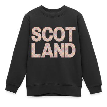 Schottland Tartan Schriftzug Dudelsack Highlands - Kinder Premium Organic Sweatshirt - Schwarz - Vorne - AI Model Kid Female (0cm)